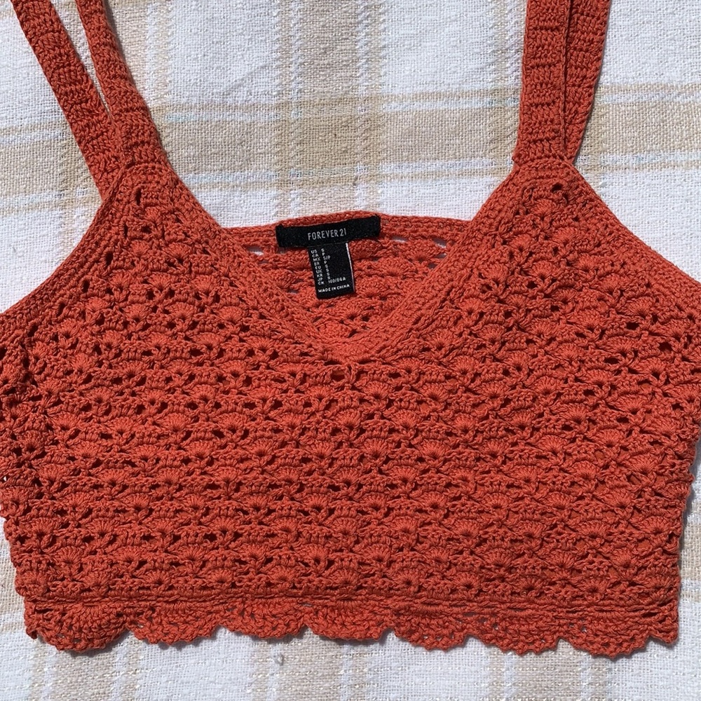 Forever 21 Crochet Knit Cropped Tank - Picture 2 of 5